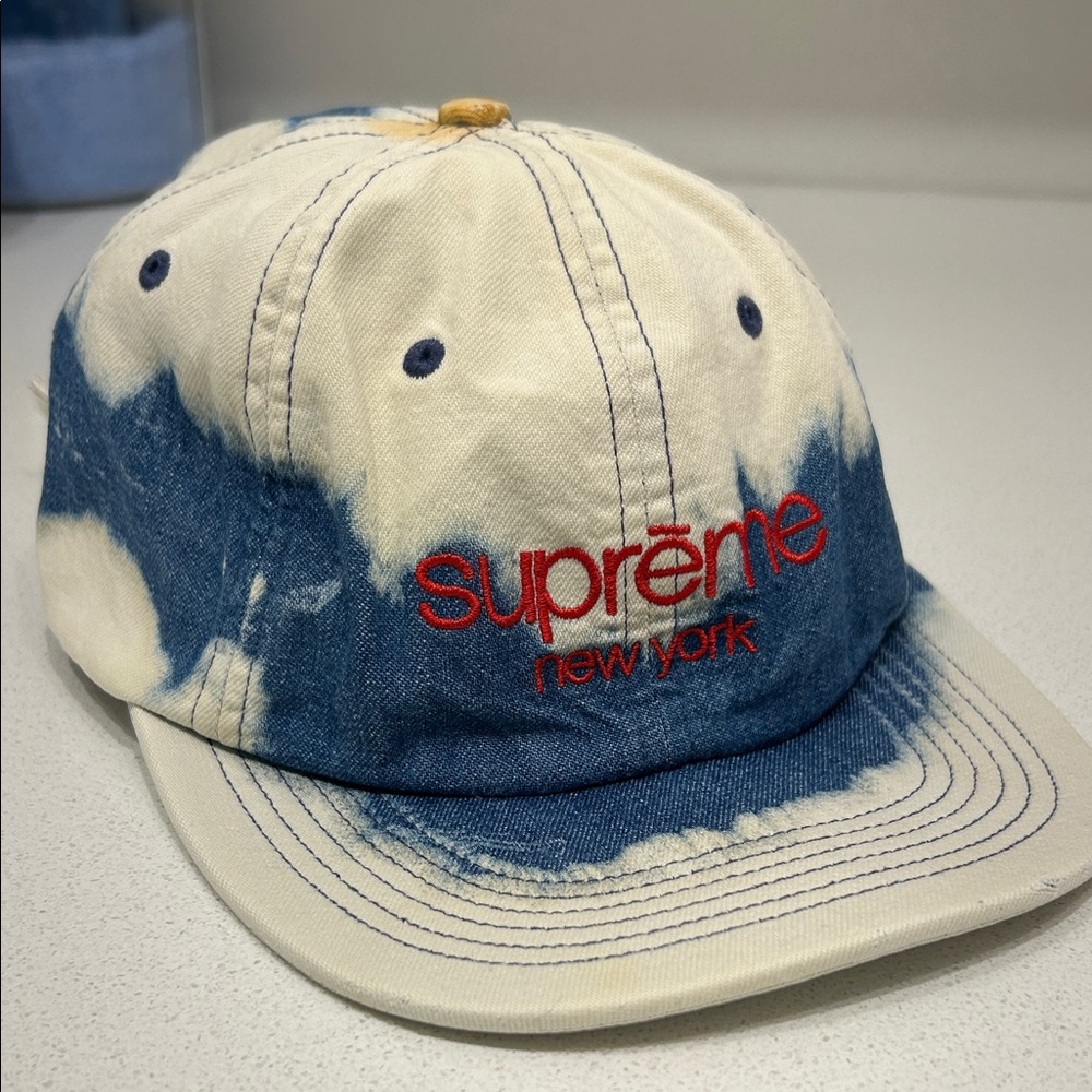 Supreme Tie-Dye Blue and Cream Cap